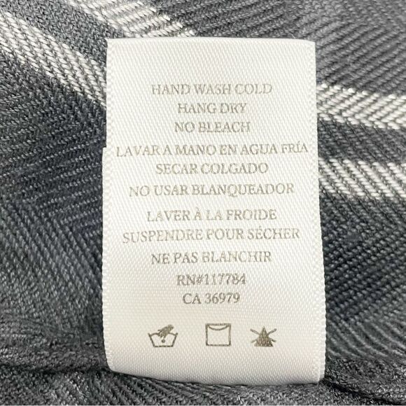 Rails Bianca Shirt Dress Onyx Slate Gray & White Plaid Button Front Size Small - Picture 12 of 13